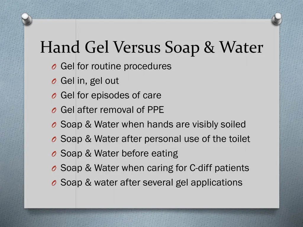 hand gel versus soap water o gel for routine