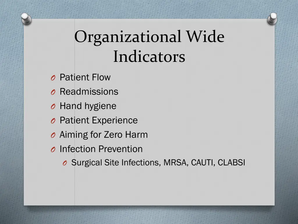 organizational wide indicators