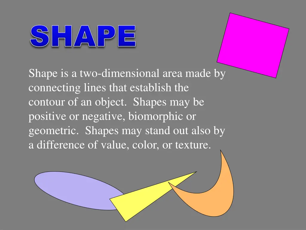 shape is a two dimensional area made