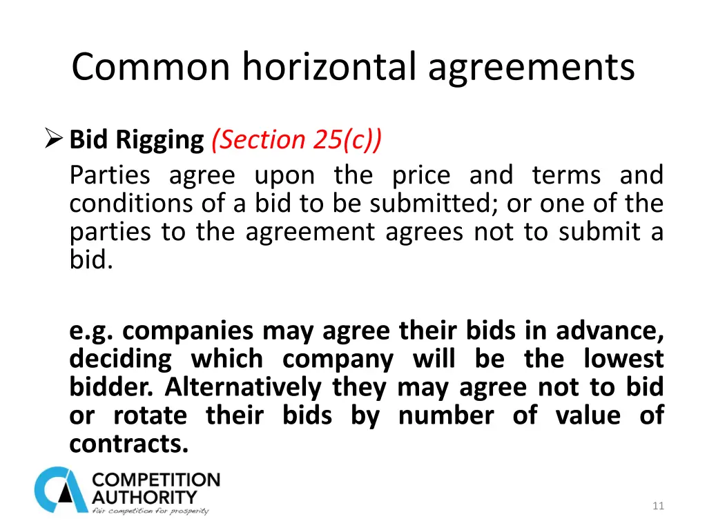 common horizontal agreements 1