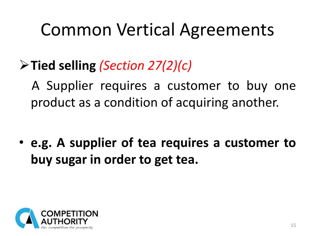 common vertical agreements
