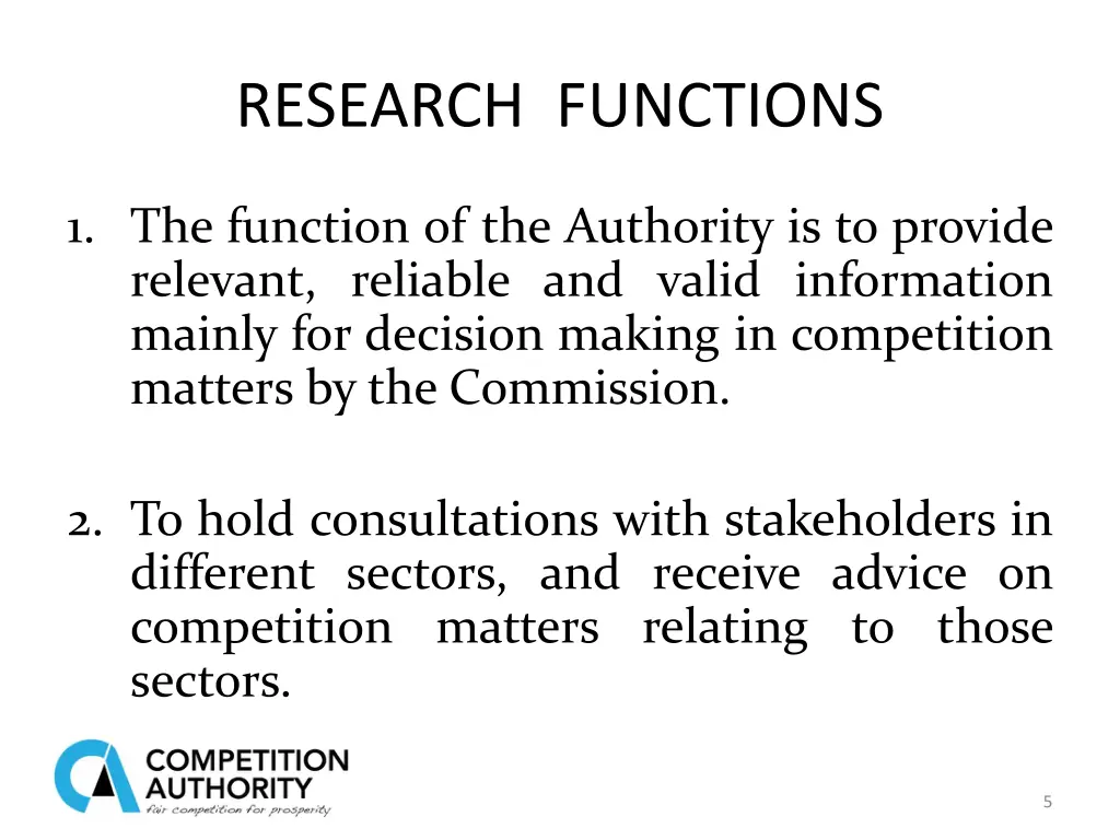 research functions