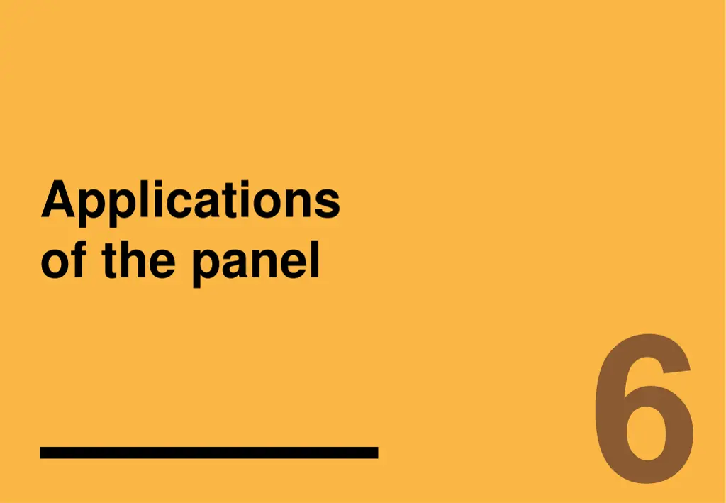 applications of the panel