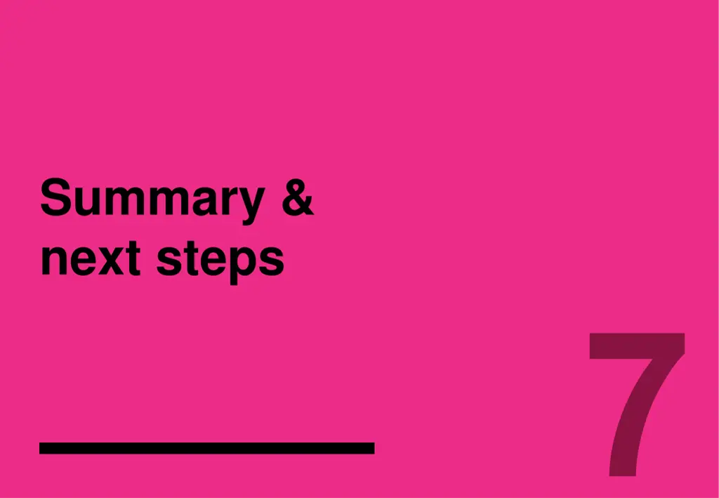 summary next steps