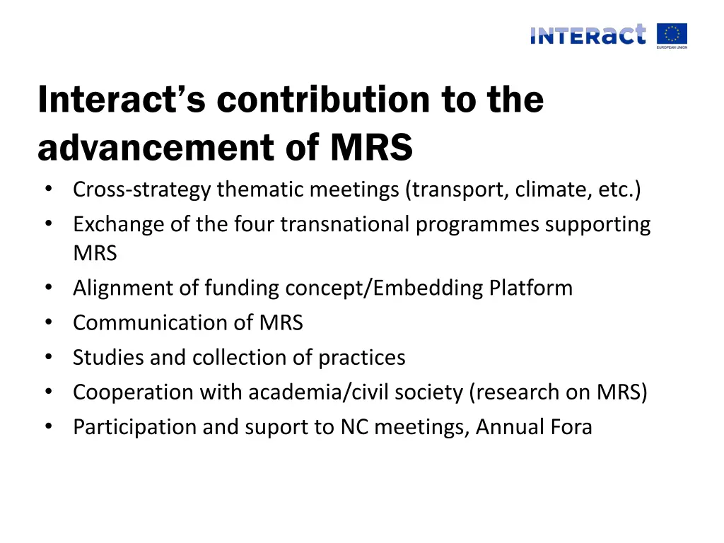 interact s contribution to the advancement