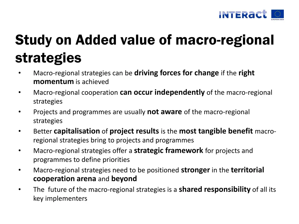 study on added value of macro regional strategies 1