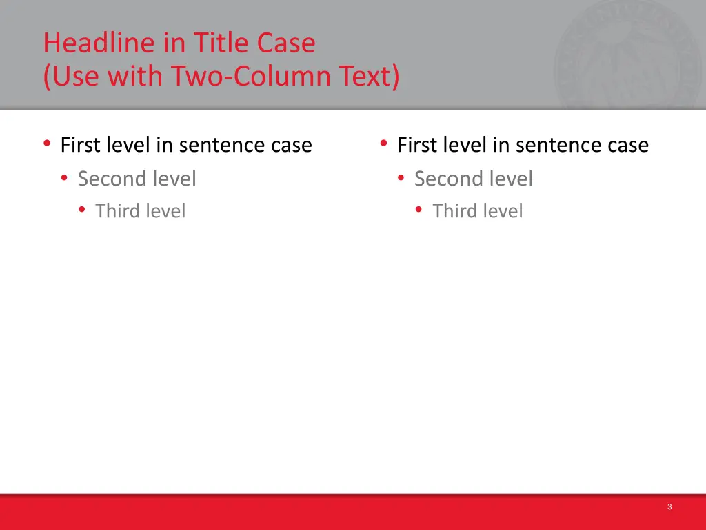 headline in title case use with two column text