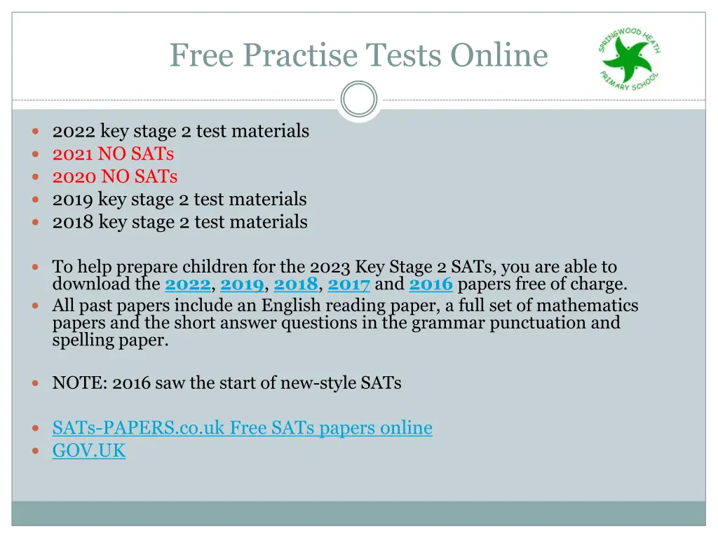 free practise tests online
