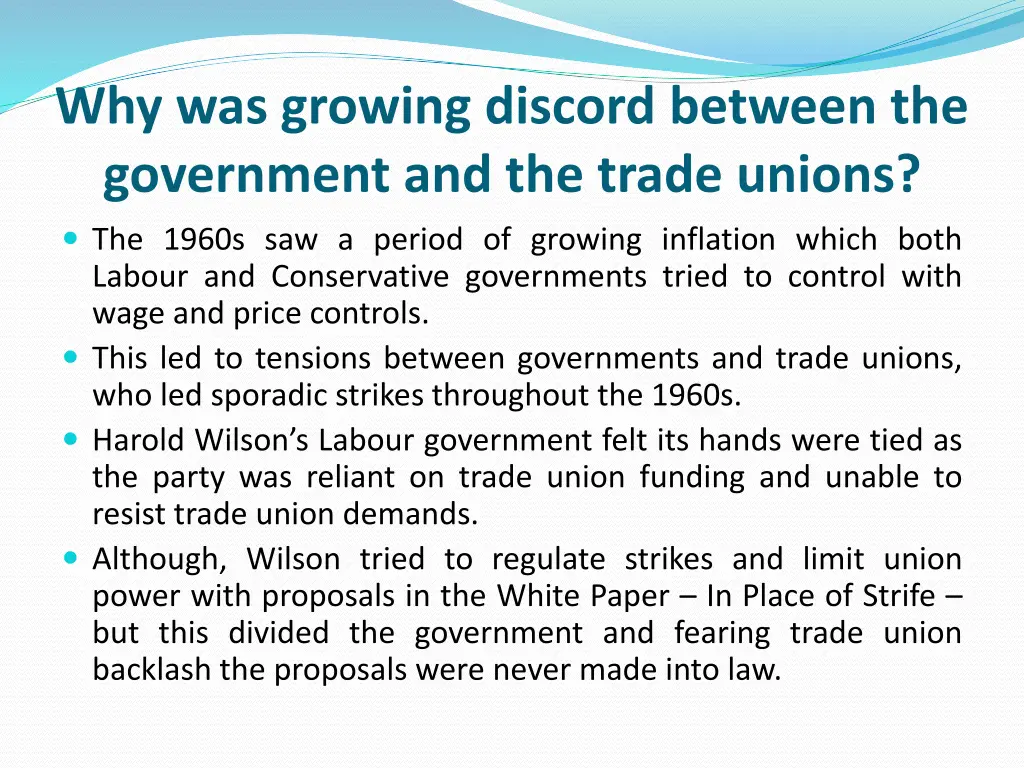 why was growing discord between the government