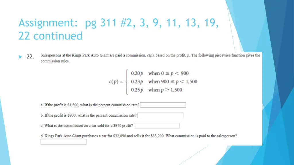 assignment pg 311 2 3 9 11 13 19 22 continued 1