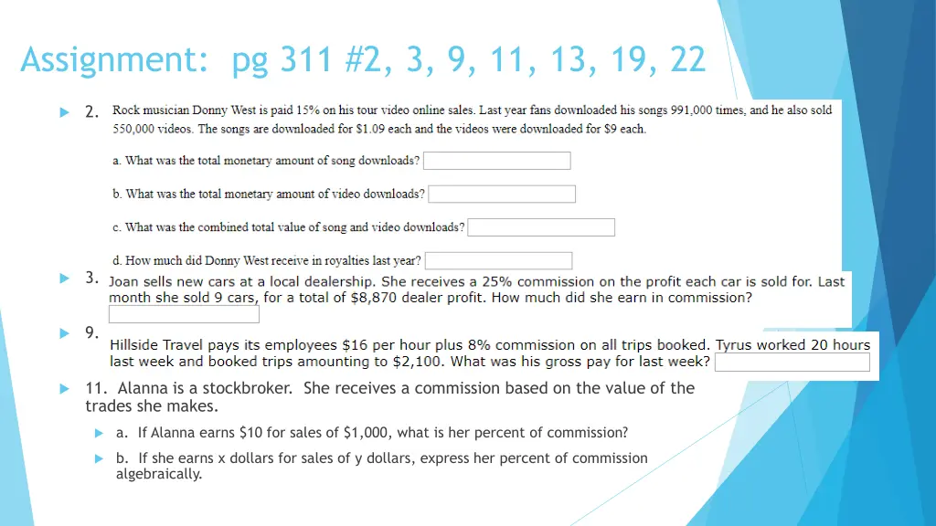 assignment pg 311 2 3 9 11 13 19 22