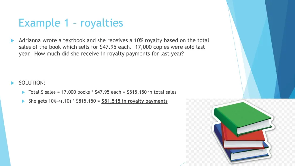 example 1 royalties