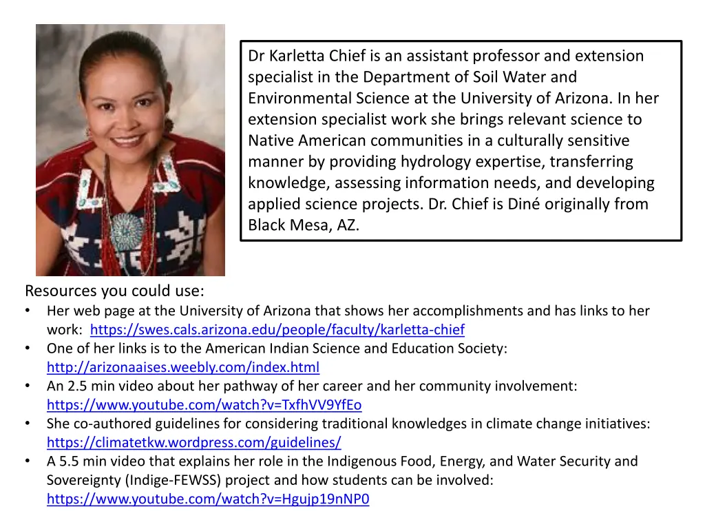 dr karletta chief is an assistant professor