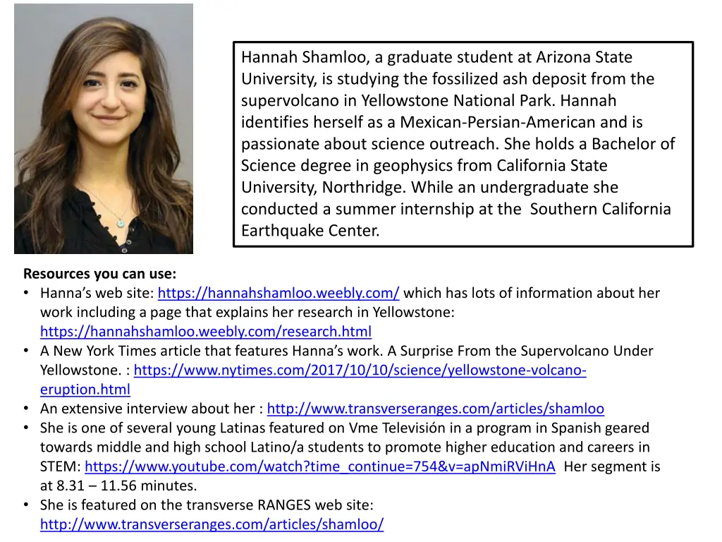 hannah shamloo a graduate student at arizona