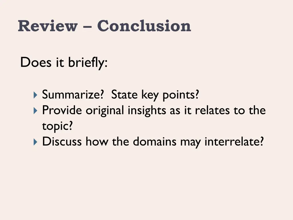 review conclusion