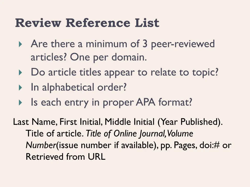 review reference list