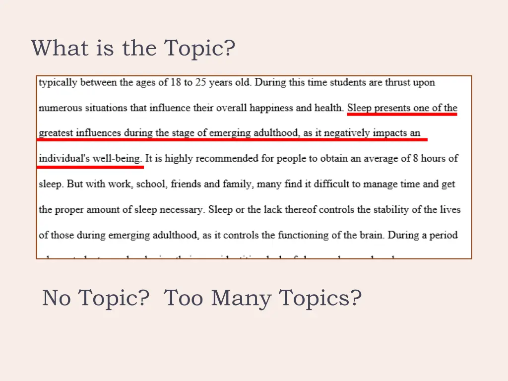 what is the topic
