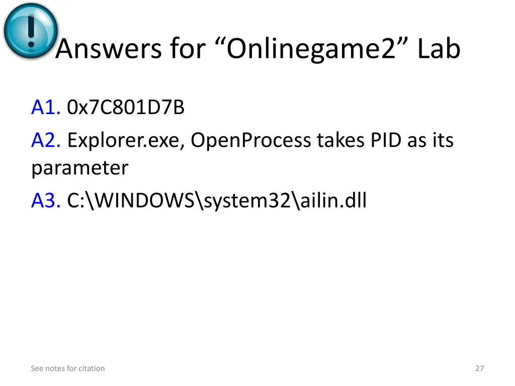 answers for onlinegame2 lab