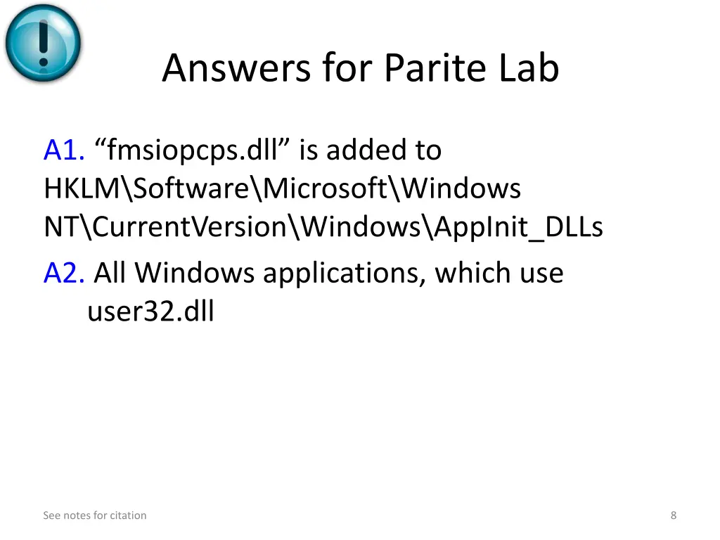 answers for parite lab