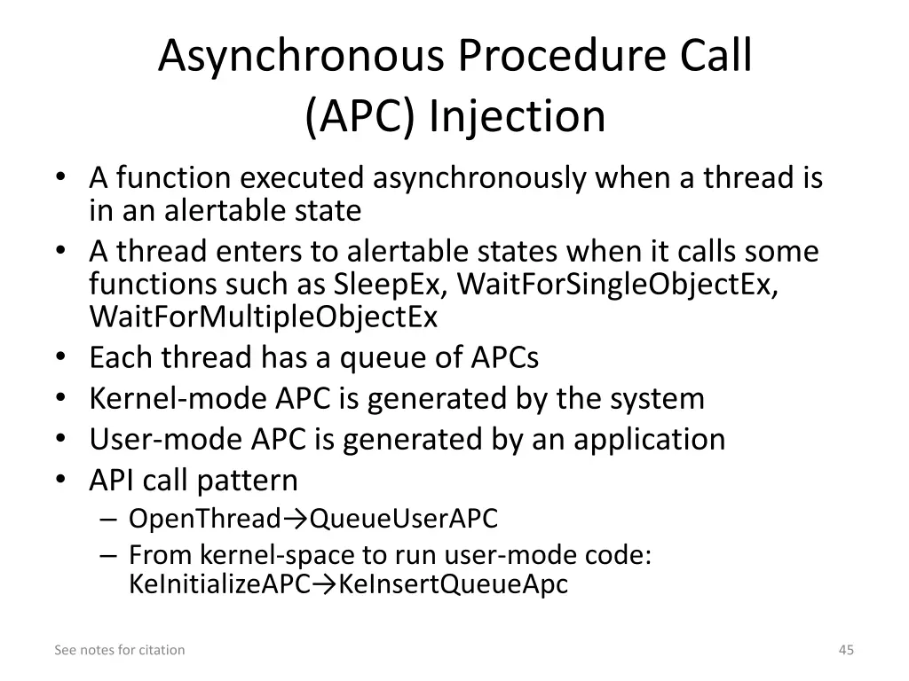 asynchronous procedure call apc injection