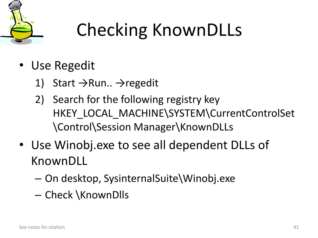 checking knowndlls