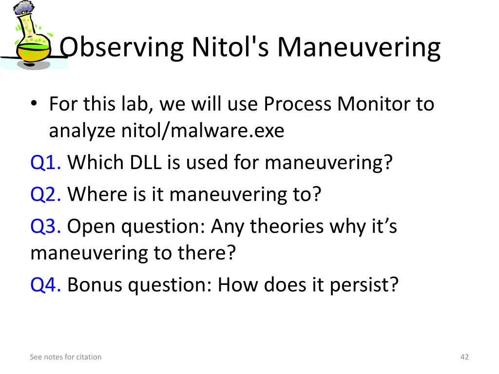 observing nitol s maneuvering