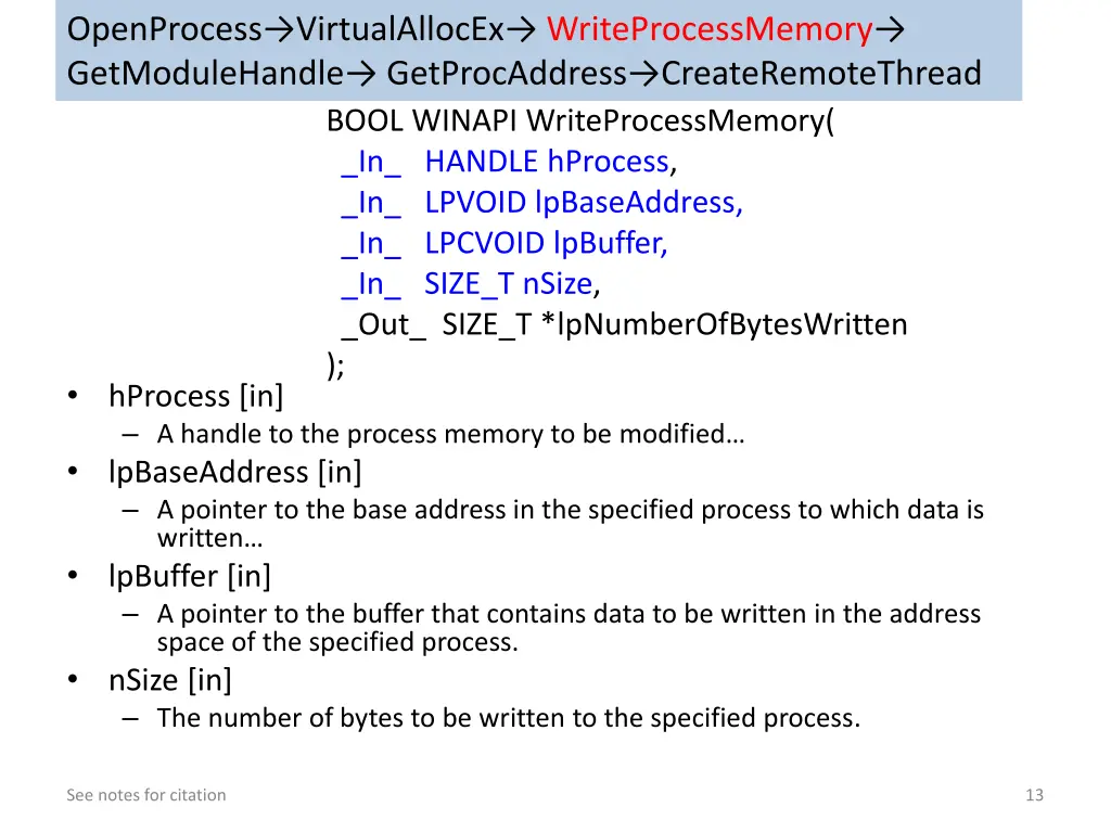 openprocess virtualallocex writeprocessmemory 2