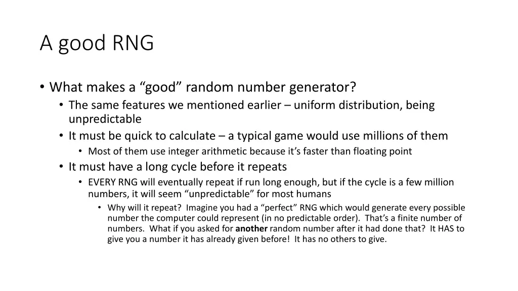 a good rng