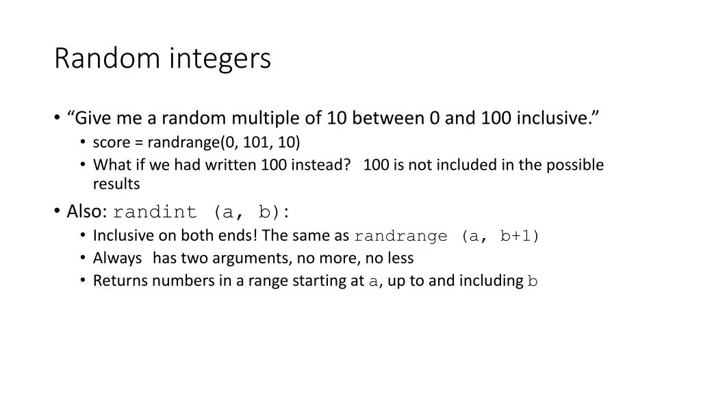 random integers 1