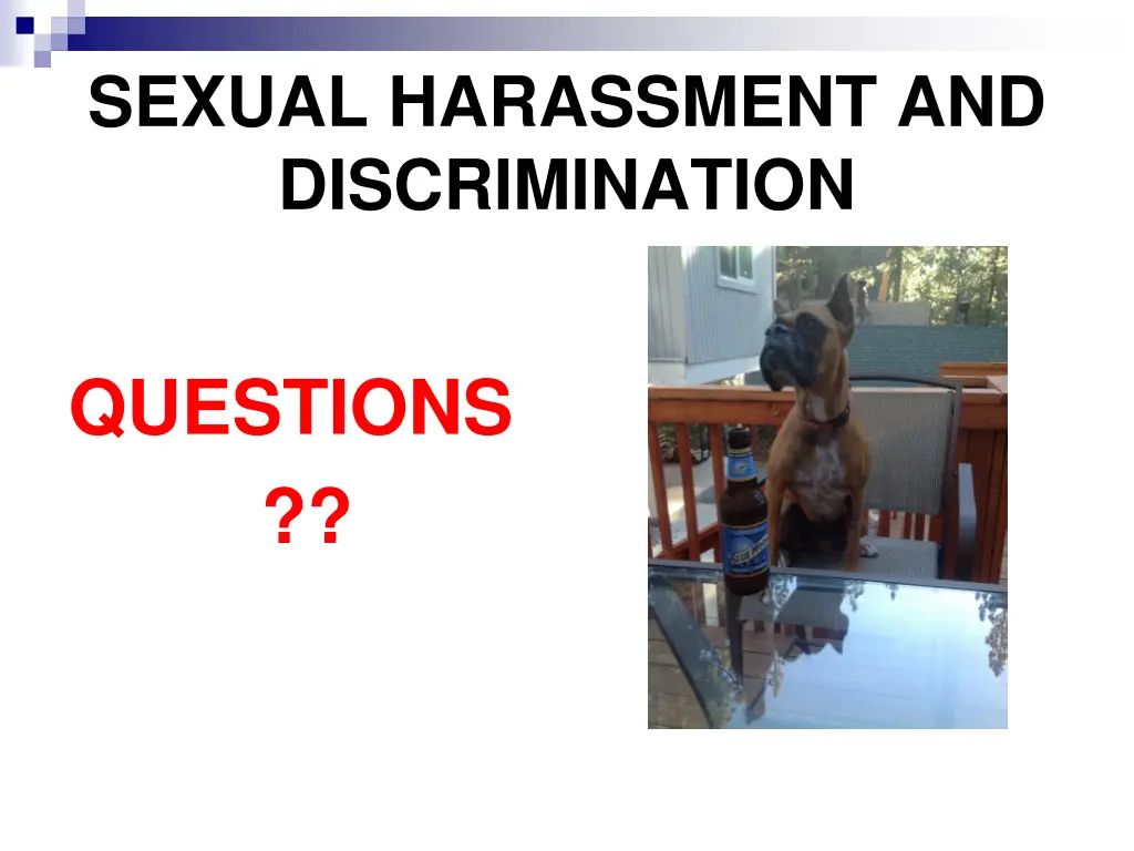 sexual harassment and discrimination
