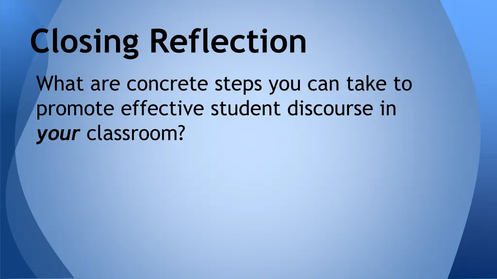 closing reflection