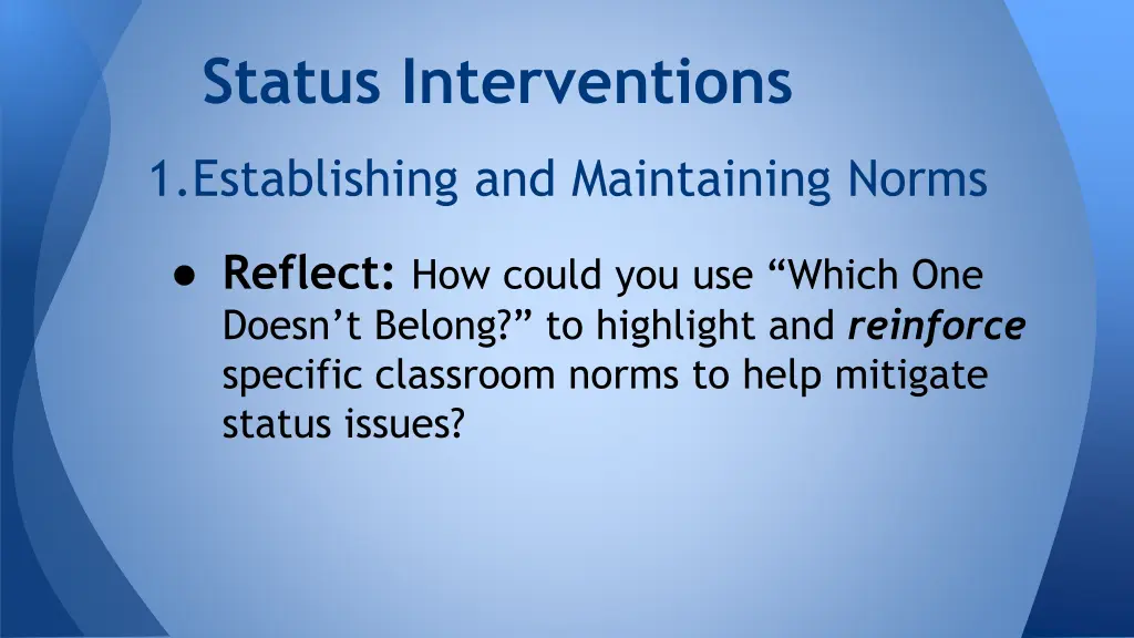 status interventions 2
