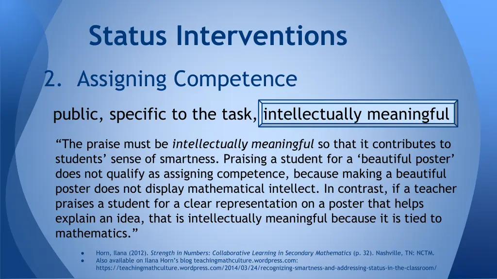 status interventions 6