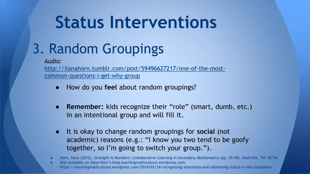 status interventions 8