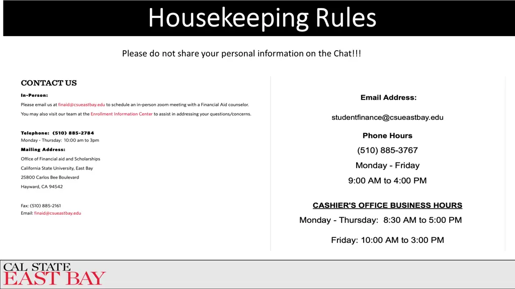 housekeeping rules housekeeping rules