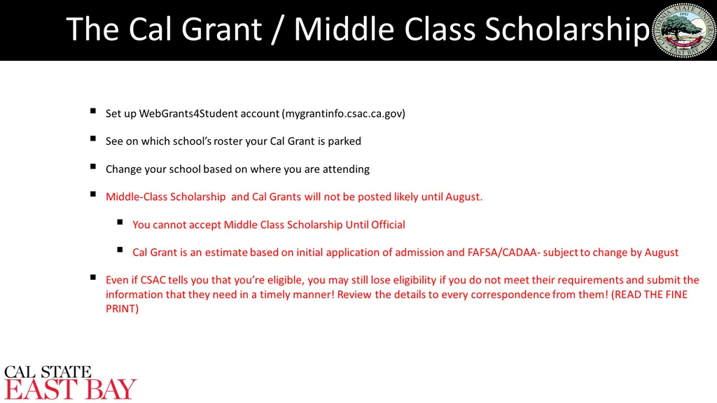 the cal grant middle class scholarship