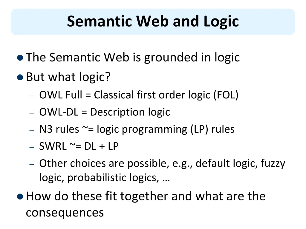 semantic web and logic
