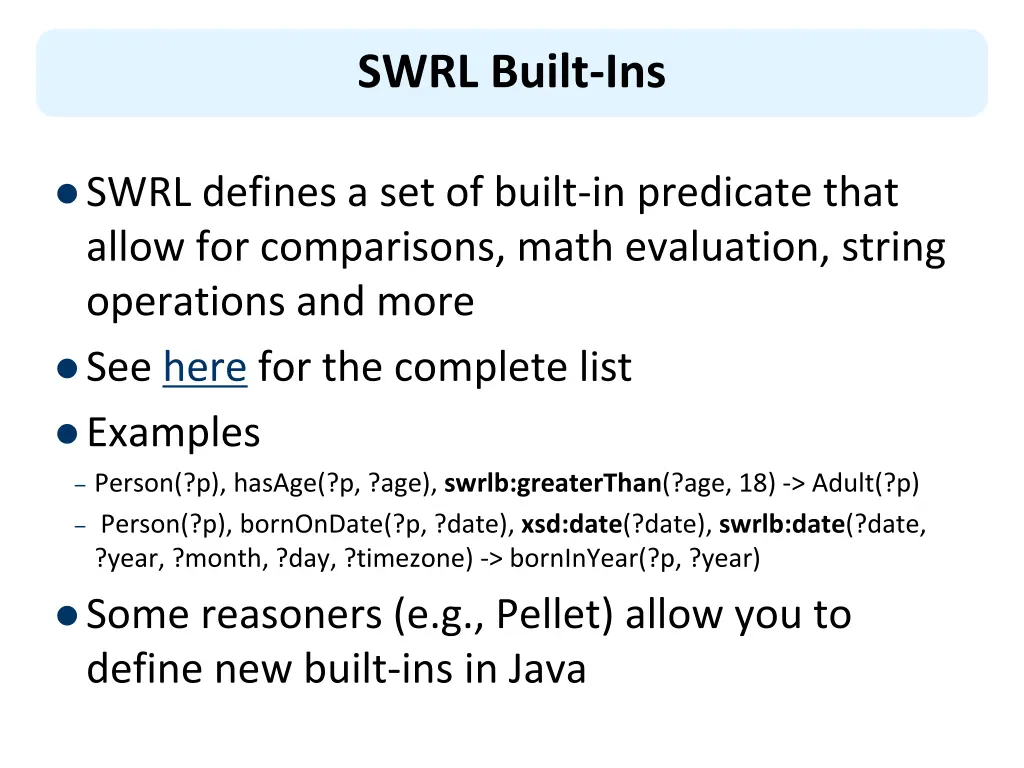 swrl built ins