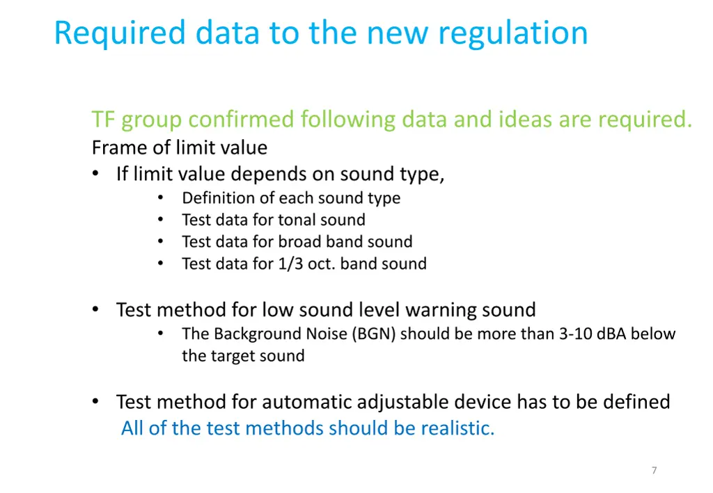 required data to the new regulation