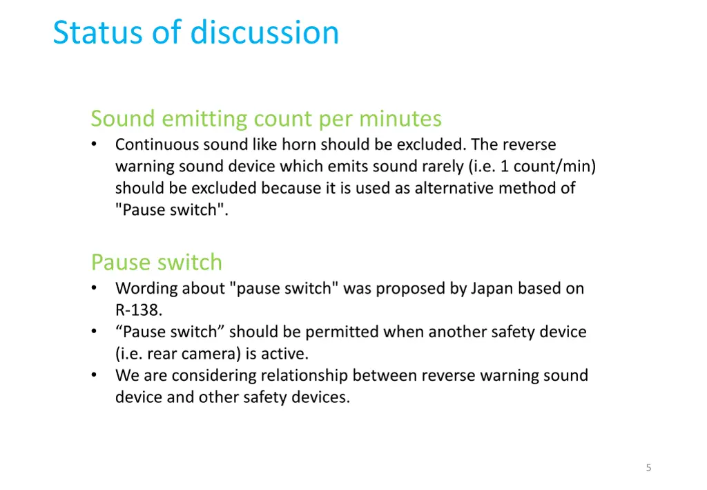status of discussion 2