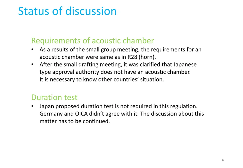 status of discussion 3