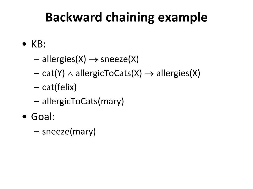 backward chaining example