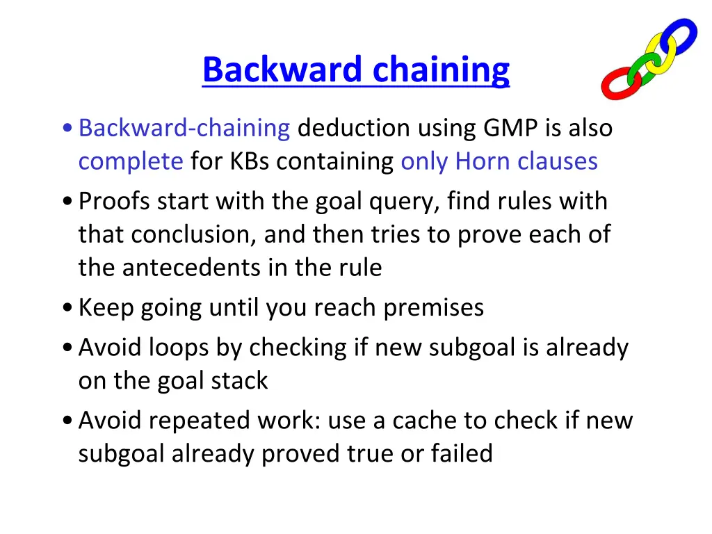 backward chaining