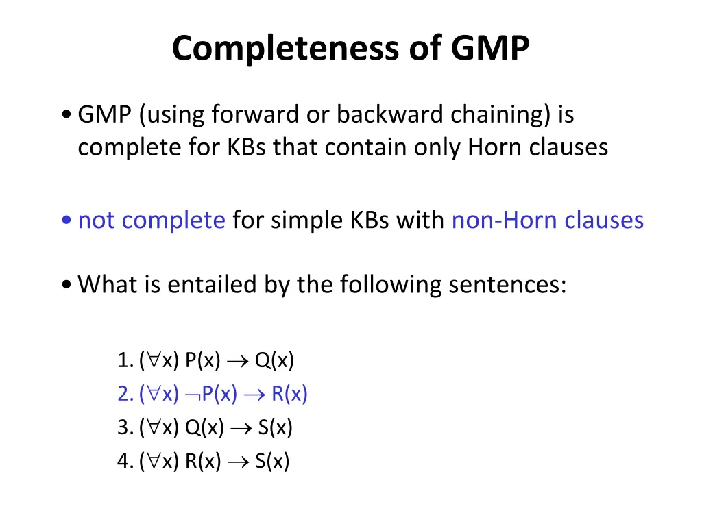 completeness of gmp