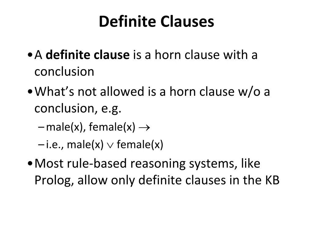definite clauses