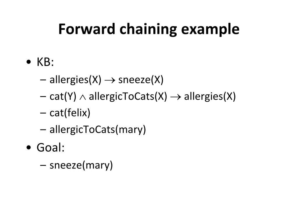 forward chaining example