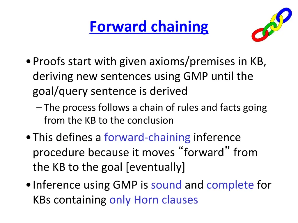 forward chaining