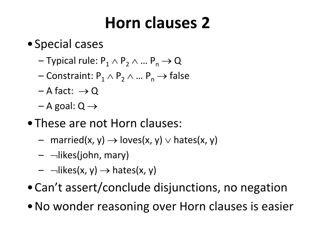 horn clauses 2