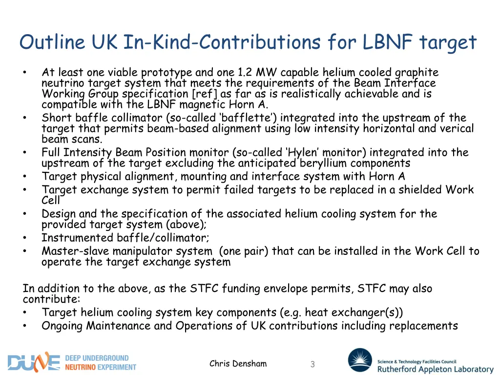 outline uk in kind contributions for lbnf target