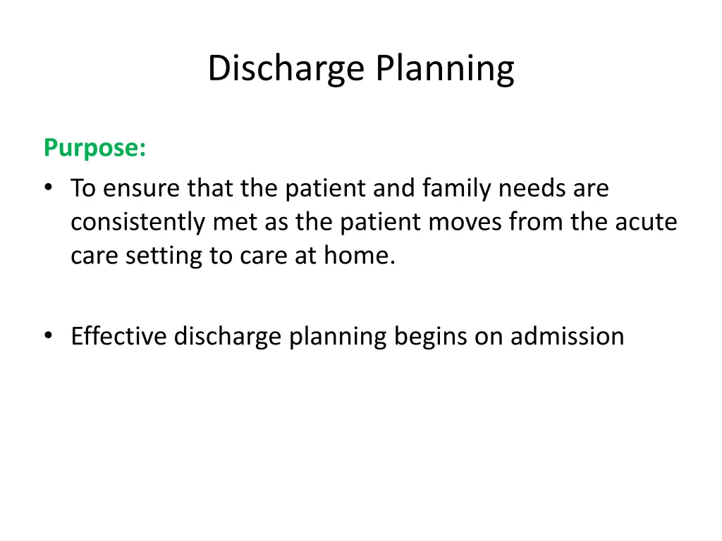 discharge planning